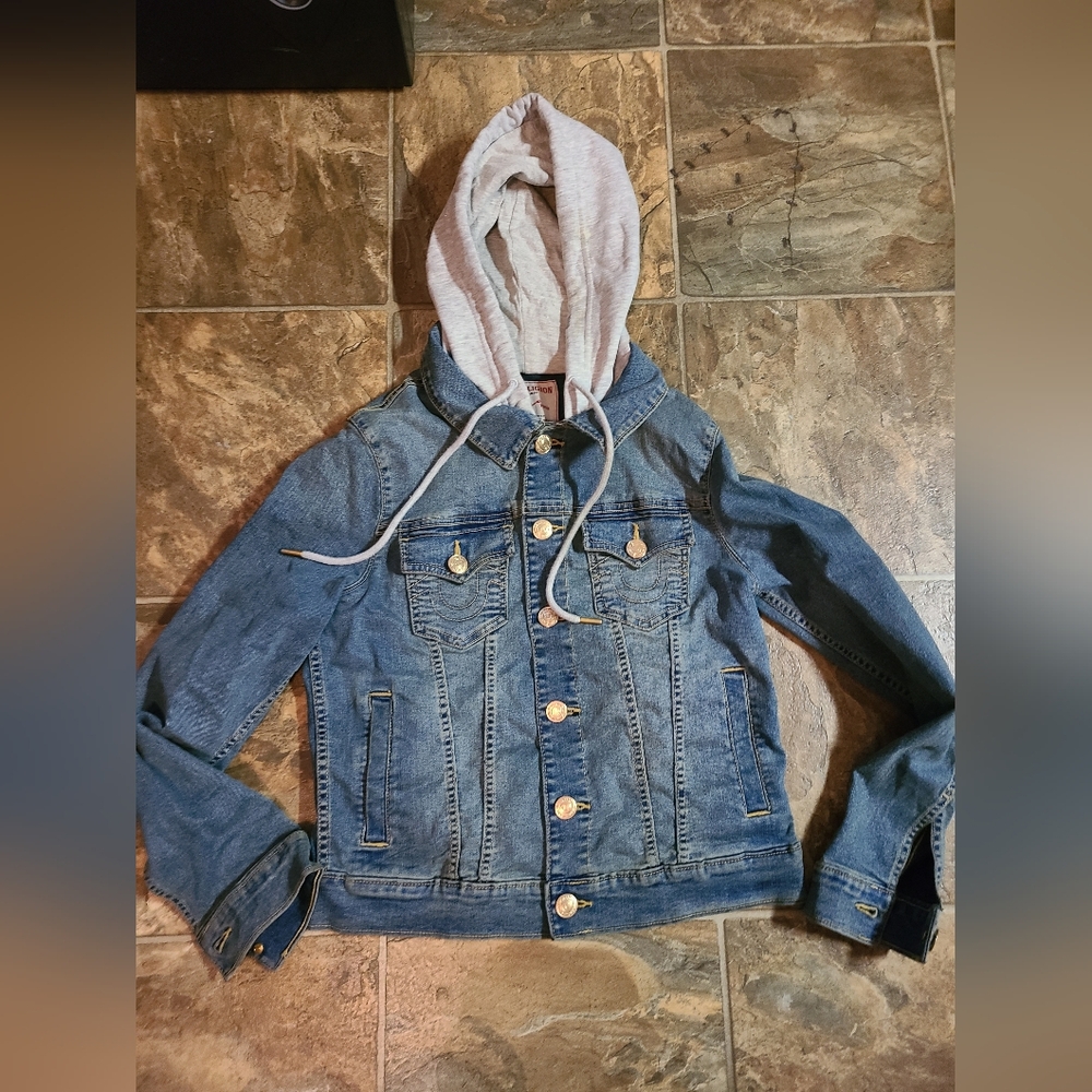 TRUE RELIGION HOODED DENIUM JACKET - Picture 8 of 11